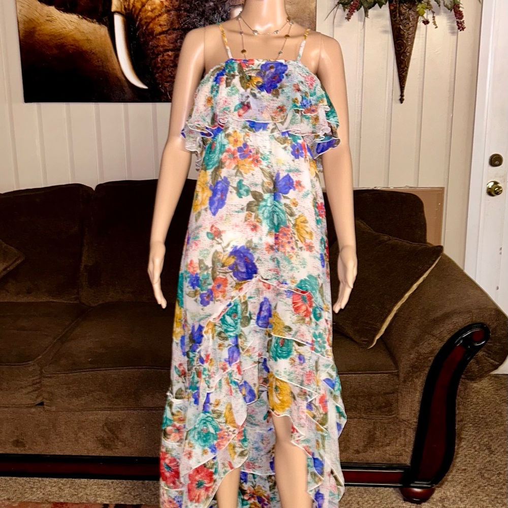 Milly ~ Women’s Medium ~ Multi-Colors ~ Floral ~ Maxi ~ Asymmetrical ~ Dress - Picture 7 of 16